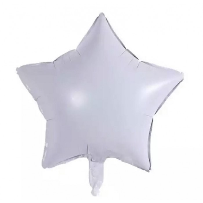 Folinis balionas "Balta žvaigždutė" (46cm)