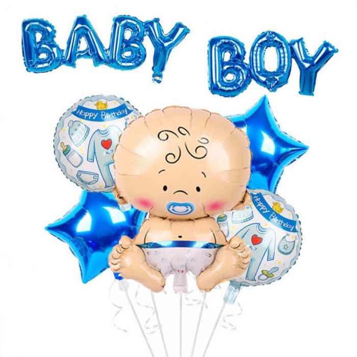 Balionų rinkinys "Baby boy, berniukas" (7vnt)